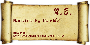 Marsinszky Bandó névjegykártya